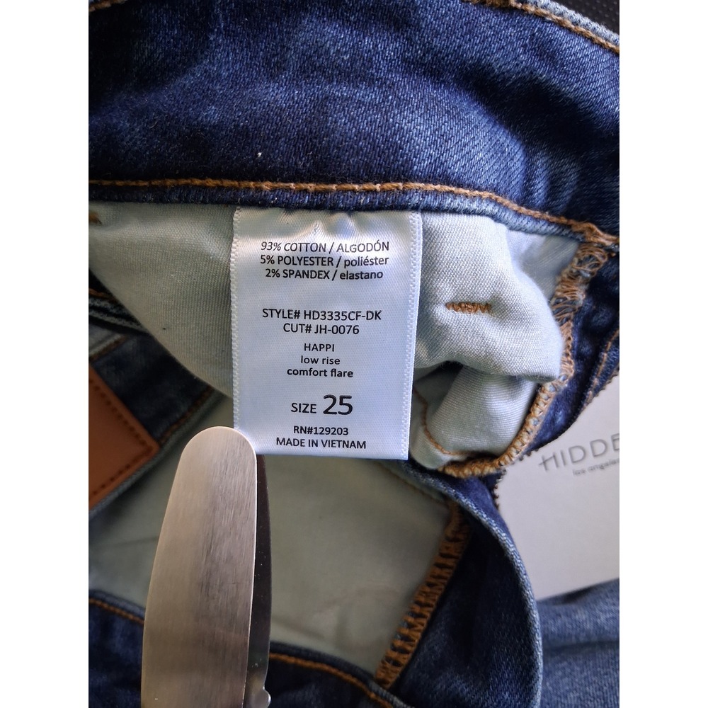 Hidden Jeans Happi Women 25 *28x33 Blue New Low Rise Wide leg Comfort Flare - Picture 6 of 11